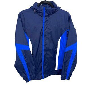 L.L. Bean Jacket Youth Sky Blue Windbreaker Outdoor Hooded Zip Up Sz L 14-16